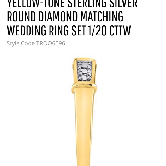 Round Diamond Matching Wedding Ring Set 1/20cttw - Picture 7 of 7